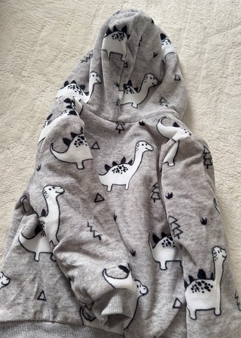 Kapüşonlu Gri Çocuk Ceket Mont - Görsel 3