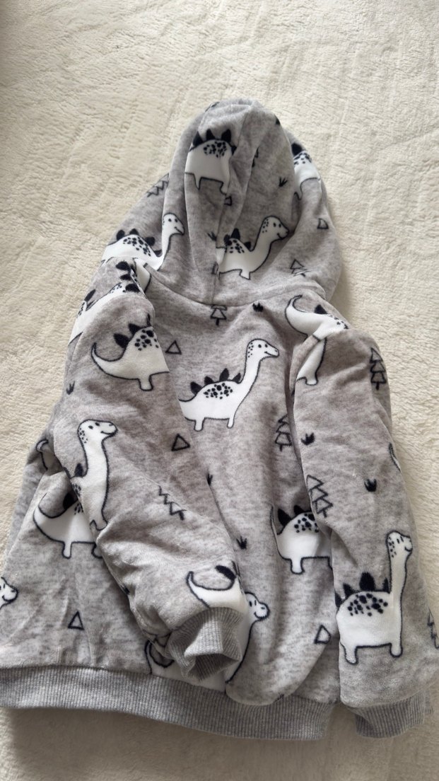 Kapüşonlu Gri Çocuk Ceket Mont - Görsel 3