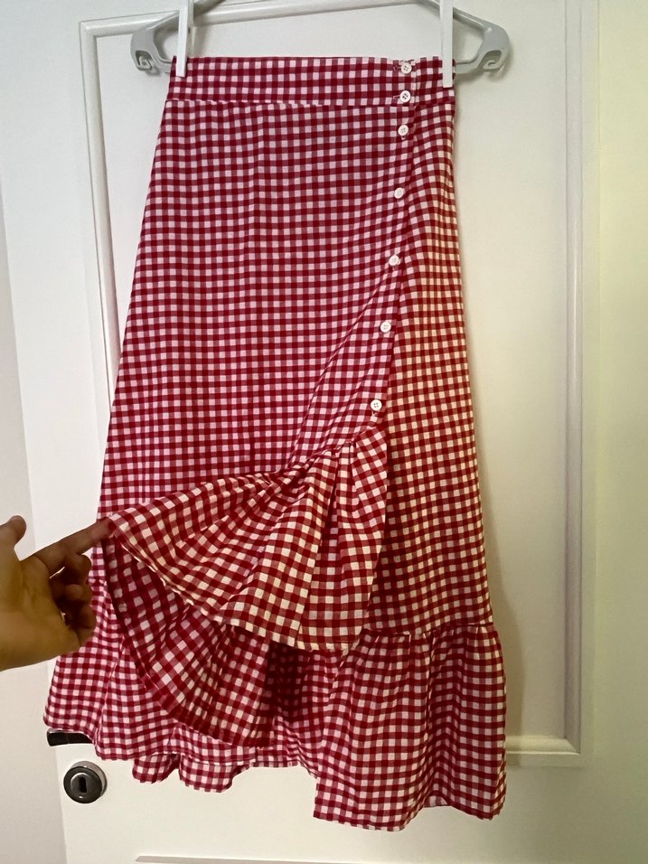 Pötikareli Midi Boy Etek - Görsel 5