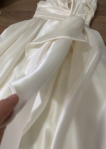 Beyaz Straplez abiye - Görsel 5