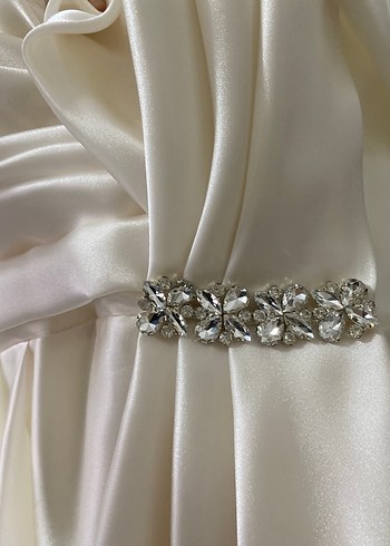 Beyaz Straplez abiye - Görsel 4