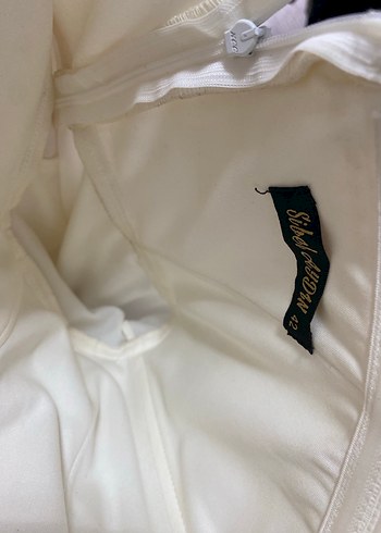 Beyaz Straplez abiye - Görsel 9