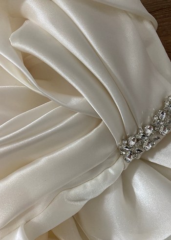 Beyaz Straplez abiye - Görsel 8