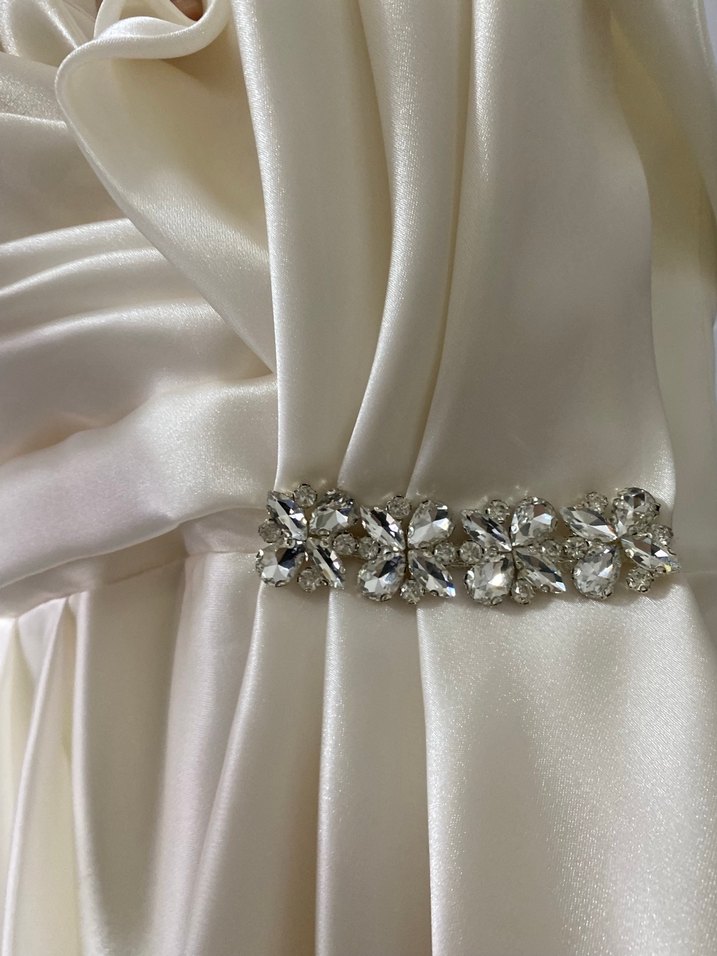 Beyaz Straplez abiye - Görsel 4