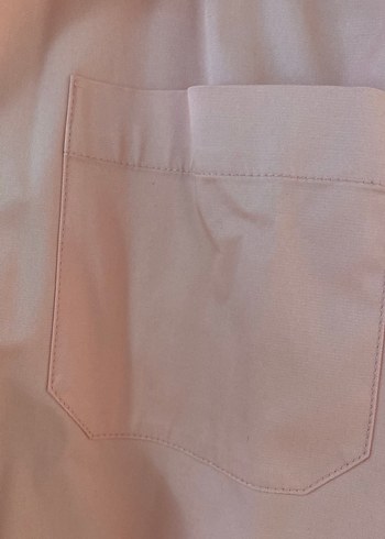 Düğmeli, kısa kollu, pastel turuncu gömlek - Görsel 3