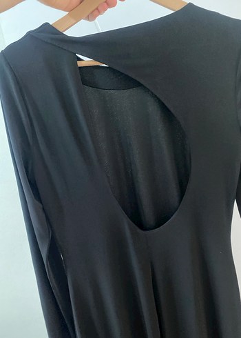 Kadın Siyah Uzun Kollu Uzun Elbise - Görsel 2