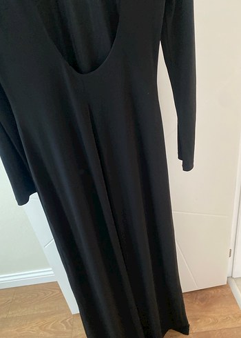 Kadın Siyah Uzun Kollu Uzun Elbise - Görsel 6