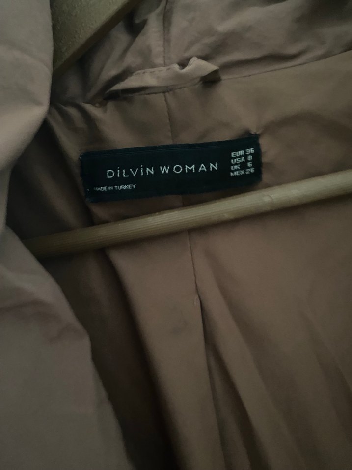 Düğmeli Bej Midi Kadın mont - Görsel 4