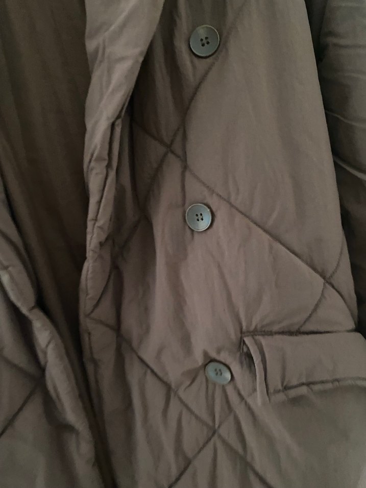 Düğmeli Bej Midi Kadın mont - Görsel 2