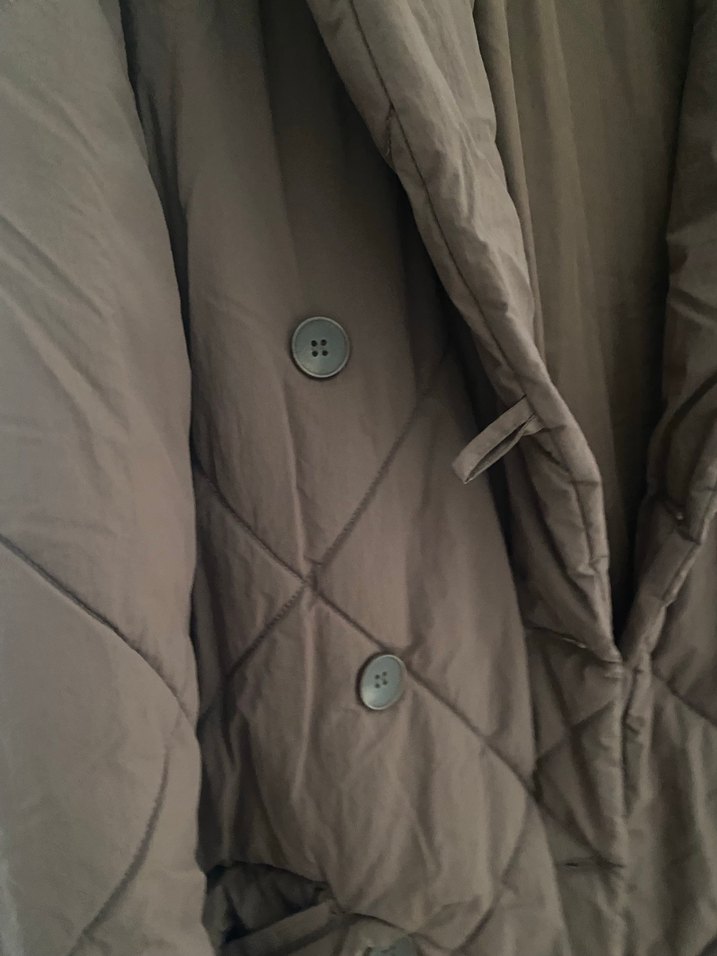 Düğmeli Bej Midi Kadın mont - Görsel 3