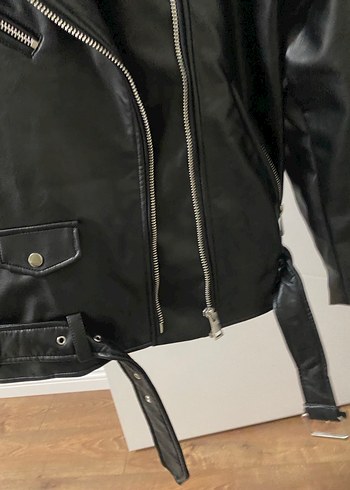 Zara Siyah Deri Biker Ceket - Görsel 6