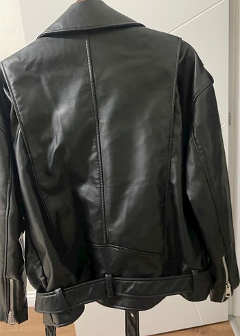 Zara Siyah Deri Biker Ceket - Görsel 8