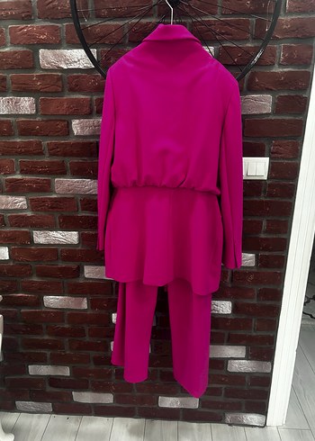 42 Beden pembe Renk Pembe Uzun Kesim Kadın Blazer Ceket