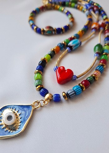 Diğer #murano kolye#hint boncuklu kolye#bohem kolye