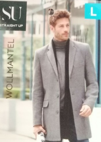 Gri Erkek Midi Uzunlukta Notched Lapel Ceket