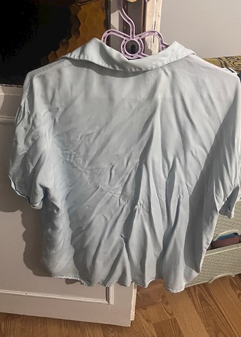 Mavi salaş Kısa Kollu Gömlek - Görsel 2