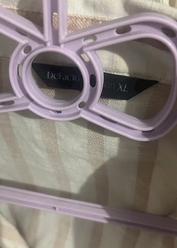 Bej Çizgili Keten Kadın Gömlek - Görsel 3