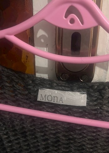 Gri V Yaka Örgü Kadın Kazak - Görsel 2