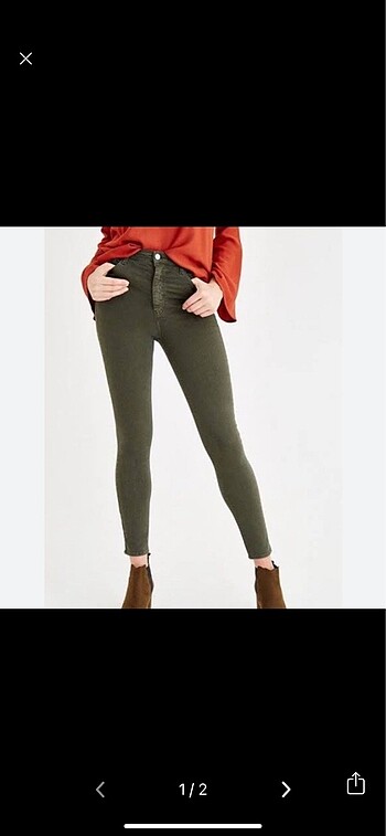 Yeşil dar paça pantolon