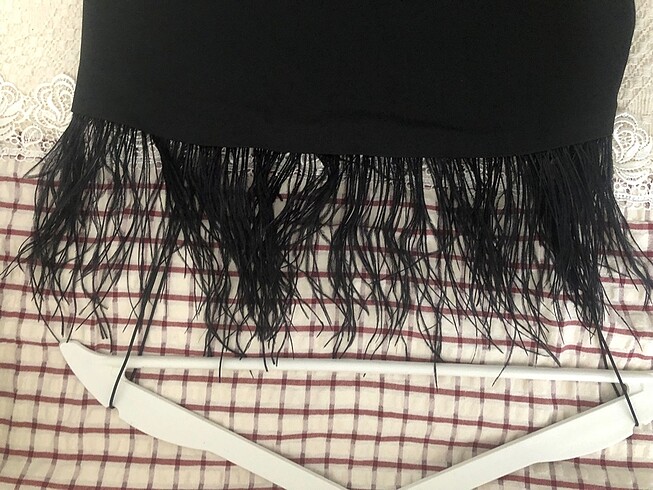 s Beden Bohai Desing Tüylü Askılı Elbise