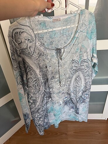 xl Beden çeşitli Renk Baskı detaylı bluz