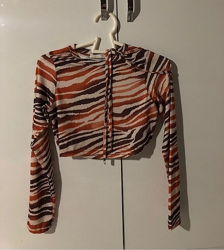 zebra desenli crop