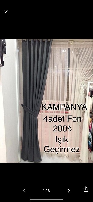 Fon Perde Kampanya Kararma 4 Adet 200?