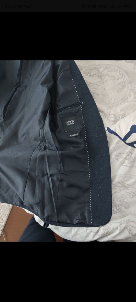 Gri Erkek Takım Elbise, Düğmeli, Uzun Kollu - Görsel 2