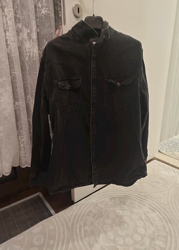 Siyah Denim Düğmeli Erkek Ceket - Görsel 2