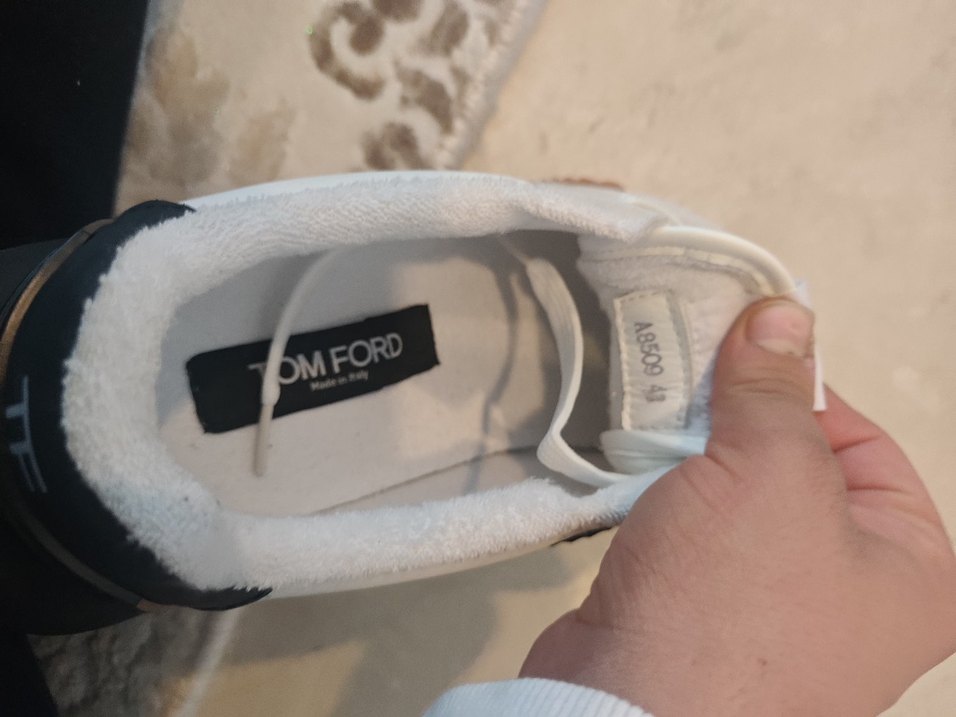 Tom Ford Beyaz Gri Spor Stiletto Sneakers - Görsel 2