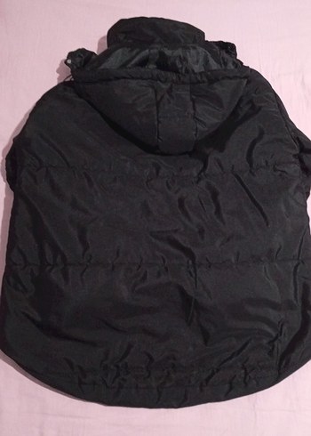 kapüşonu siyah kadın mont - Görsel 6