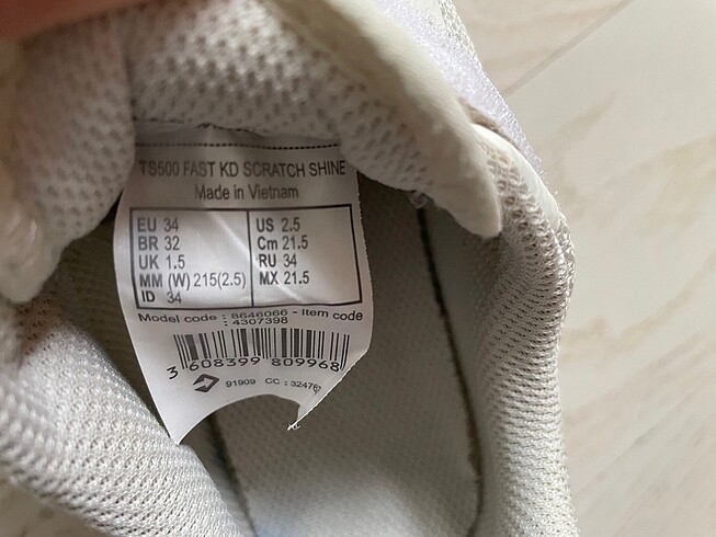 34 Beden Decathlon Artengo tenis ayakkabı