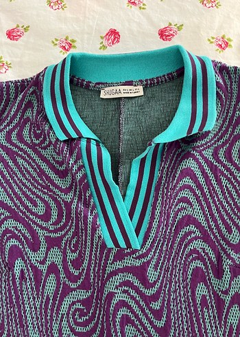 Bohem V Yaka Kısa Kollu Uzun Elbise SHUUGA - Görsel 3