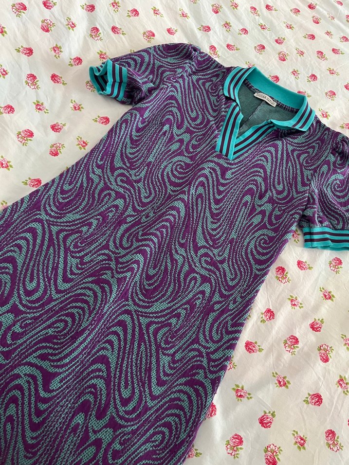 Bohem V Yaka Kısa Kollu Uzun Elbise SHUUGA - Görsel 2