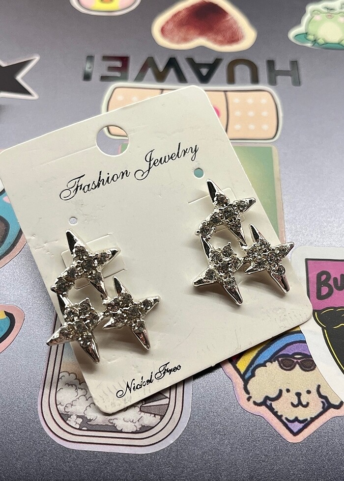 Kutup Yıldızı Taşlı küpe - Görsel 2