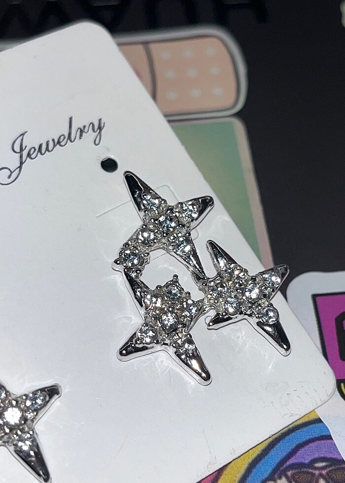 Kutup Yıldızı Taşlı küpe - Görsel 3