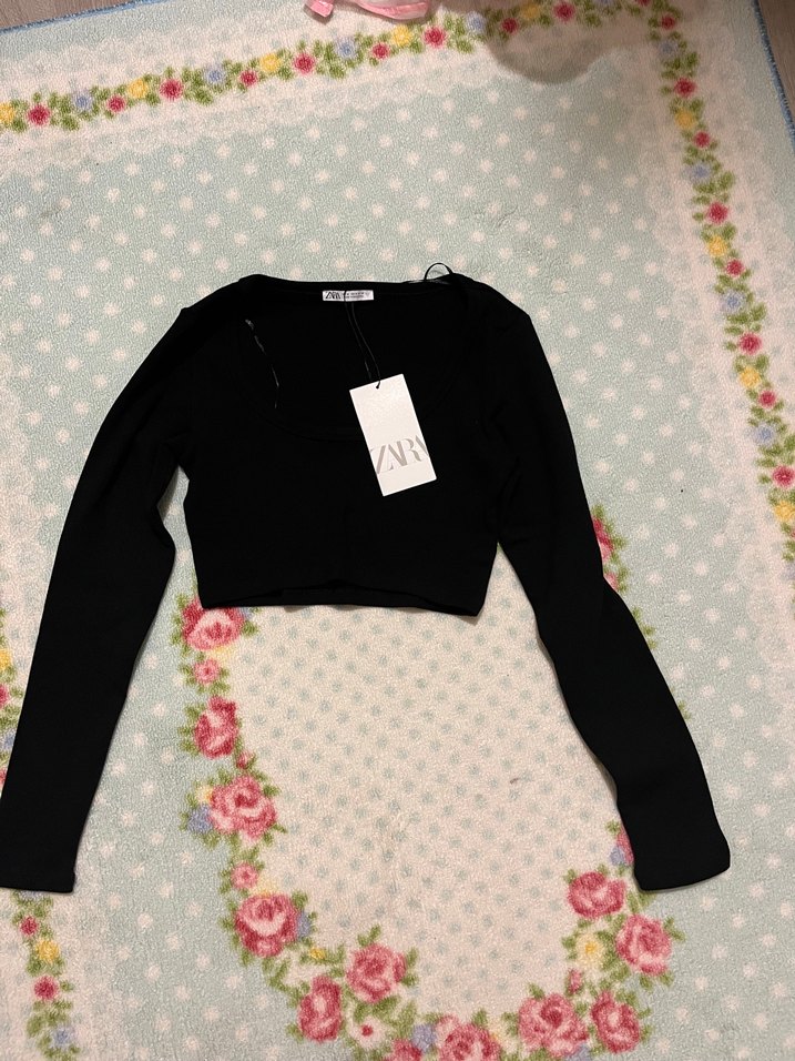 Zara Uzun Kollu Fitilli Crop etiketli - Görsel 2