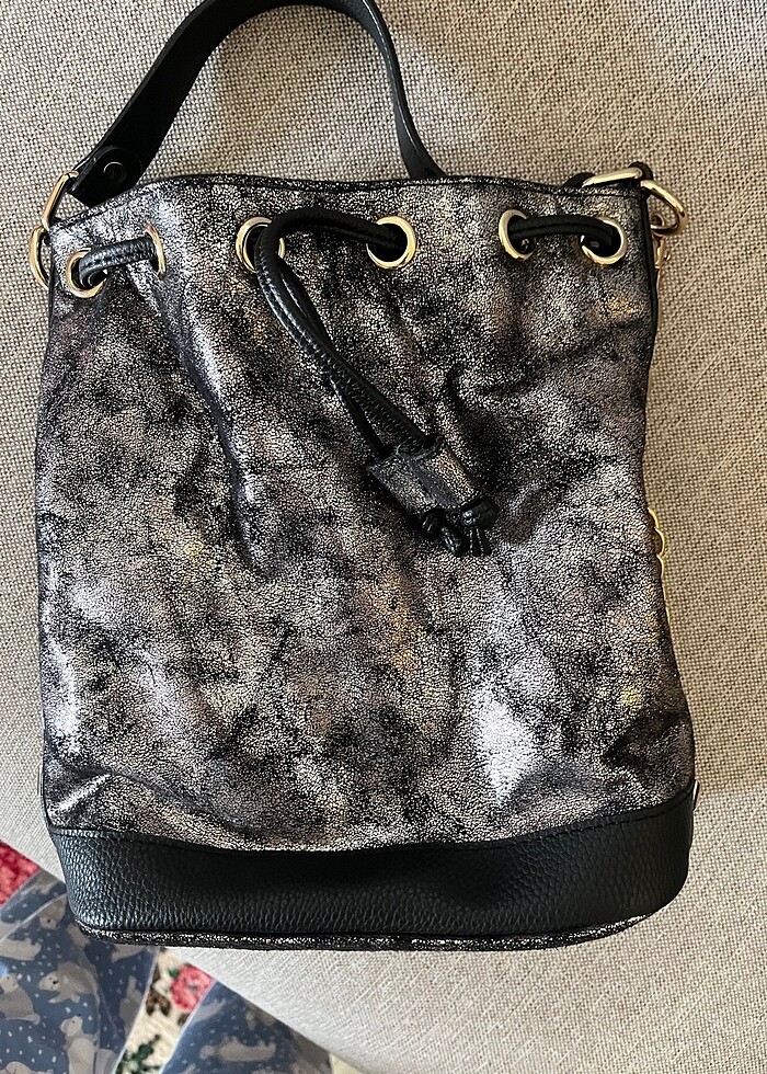 gümüş detaylı 2000ler omuz çantası - Görsel 4