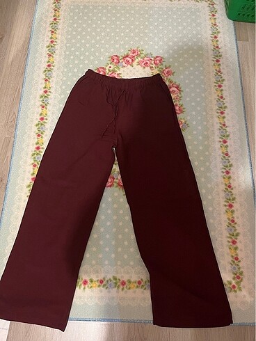 Stradivarius bordo keten pantolon