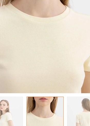 m Beden Butteryellow sarı crop tişört defacto