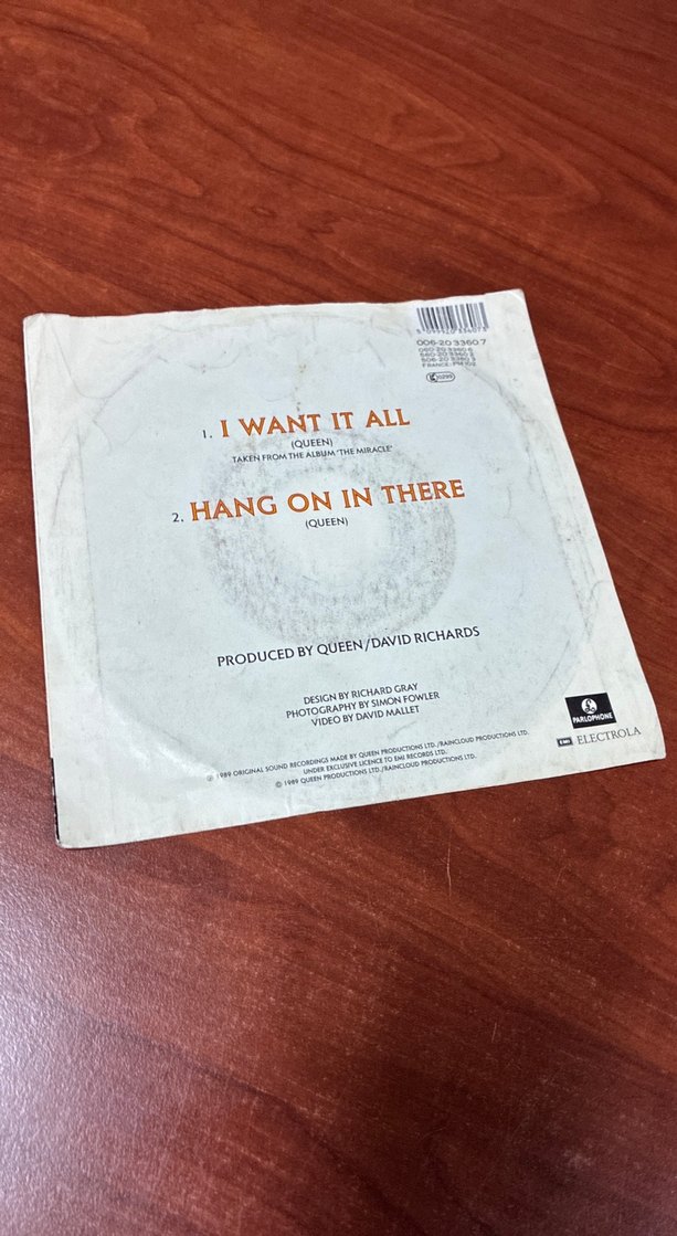 Queen - I Want It All Single 45lik Plak - Görsel 3