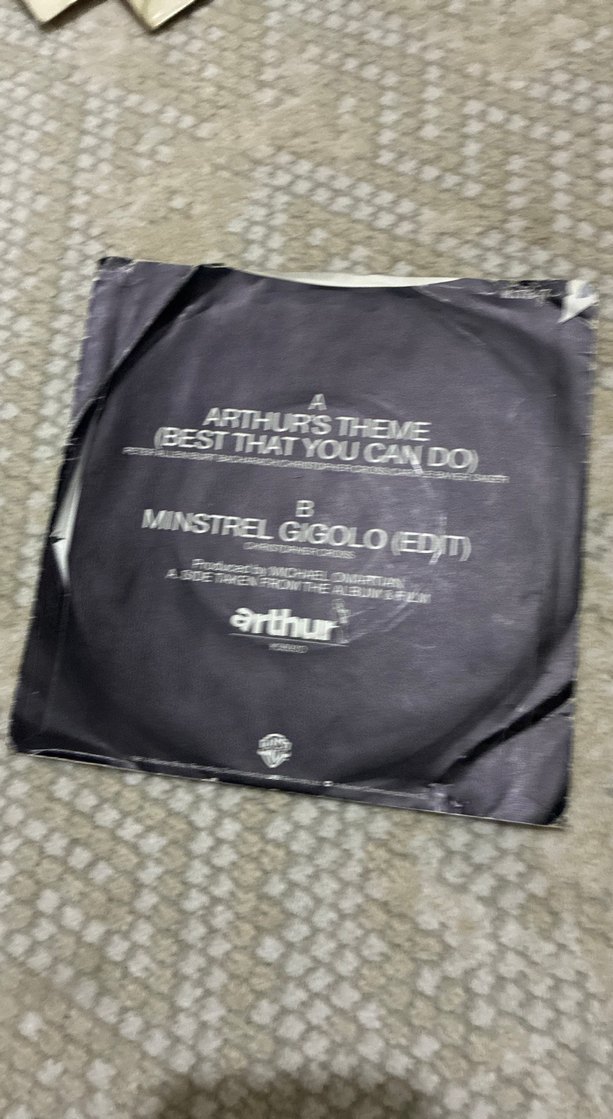 Christopher Cross - Arthur's Theme 45lik Plak - Görsel 2