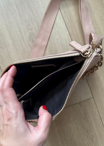 Pembe Zincir Detaylı Deri Kadın Çanta - Görsel 2