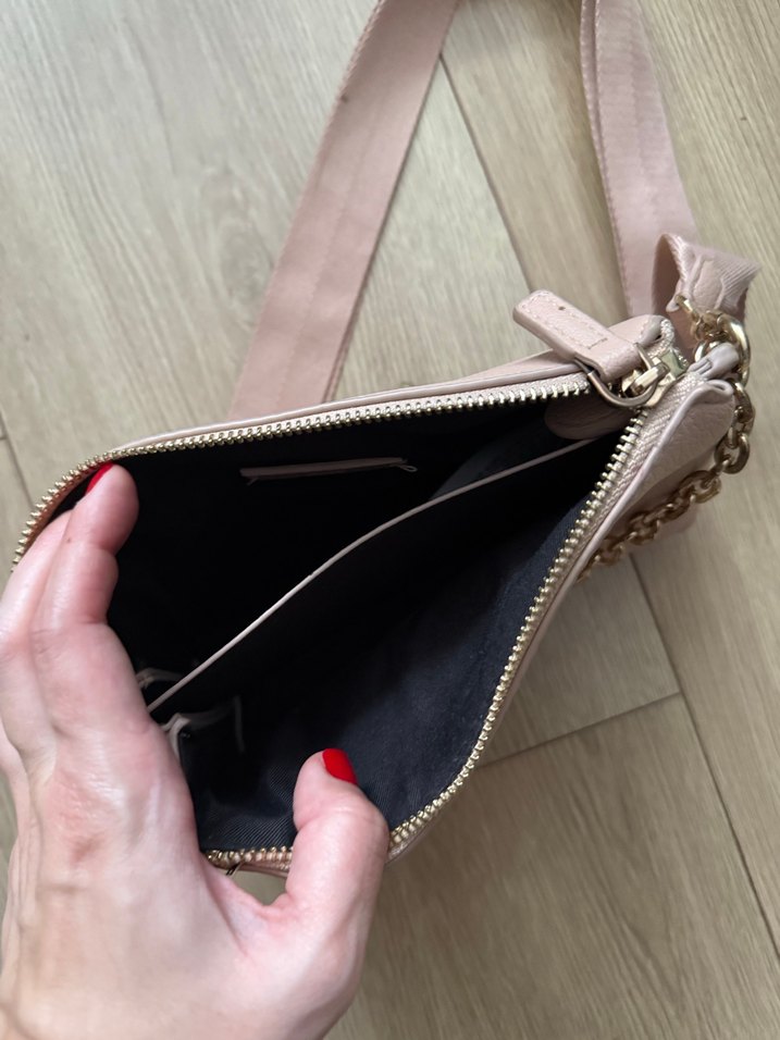 Pembe Zincir Detaylı Deri Kadın Çanta - Görsel 2