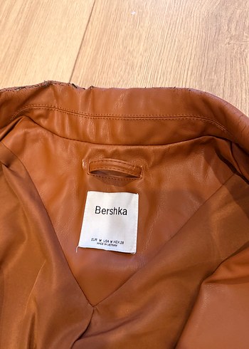 Düğmeli Uzun Kahverengi Deri Kadın Trençkot - Görsel 4