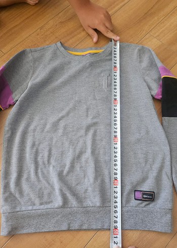 10 Yaş Beden uğur okulları Gri Uzun Kollu Sweatshirt
