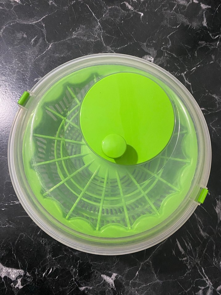 Yeşil Plastik Salata Kurutucu Kapaklı - Görsel 2