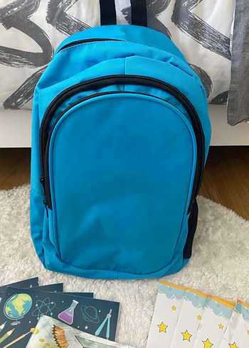 Renkli Mavi Çocuk Okul Çantası - Görsel 2
