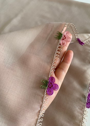 İğne oyası eşarp - Görsel 4