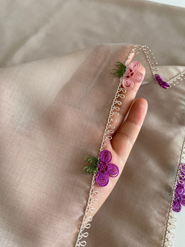 İğne oyası eşarp - Görsel 4